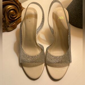 Zara Rhinestone Strappy High Heels - never worn
